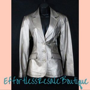 Worthington Gold Leather Jacket Size Small